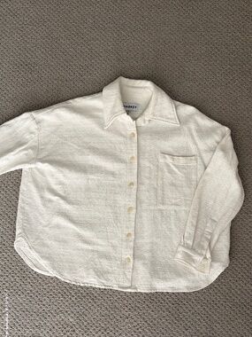 L.F. Markey Button Up Shirt Jacket Cotton White Thick top